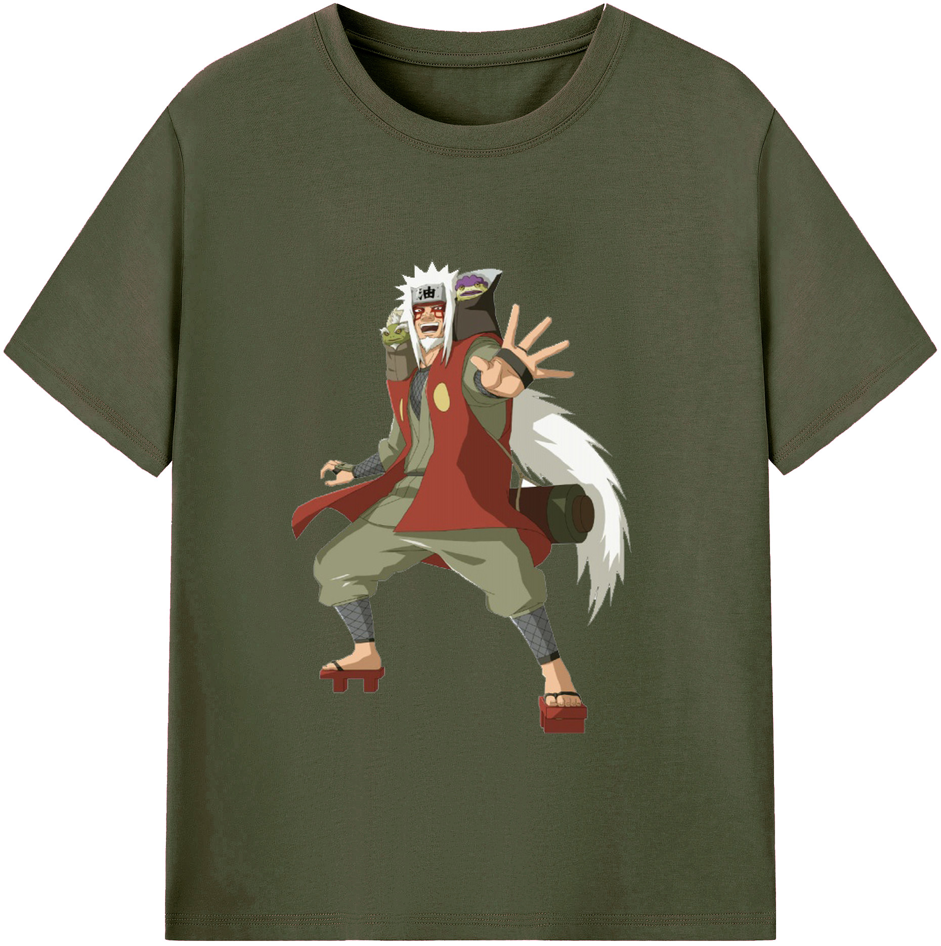 （画像用） NARUTO -ナルト- 自来也（じらいや） Jiraiya 綿100％ メンズ半袖Tシャツ｜肌触りやわらか＆通気性